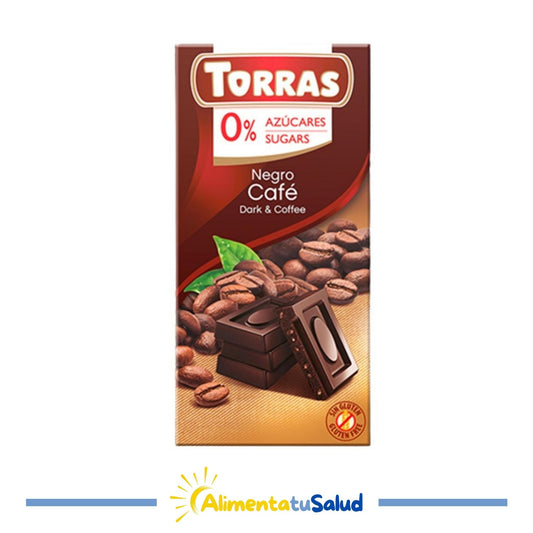 Chocolate Negro con Café sin azúcar - 75g - Torras