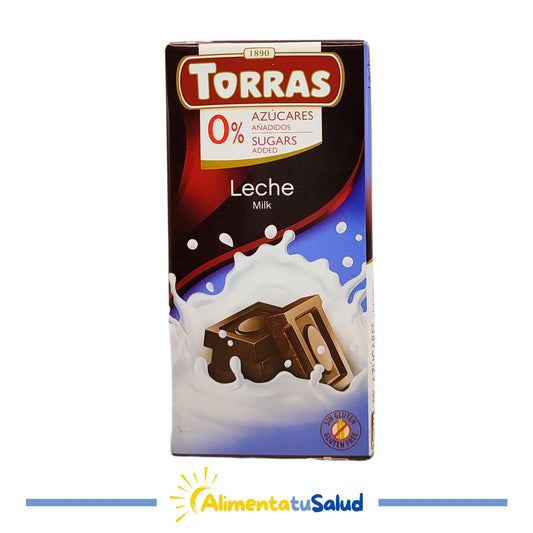 Chocolate con Leche sin azúcar - 75 g - Torras