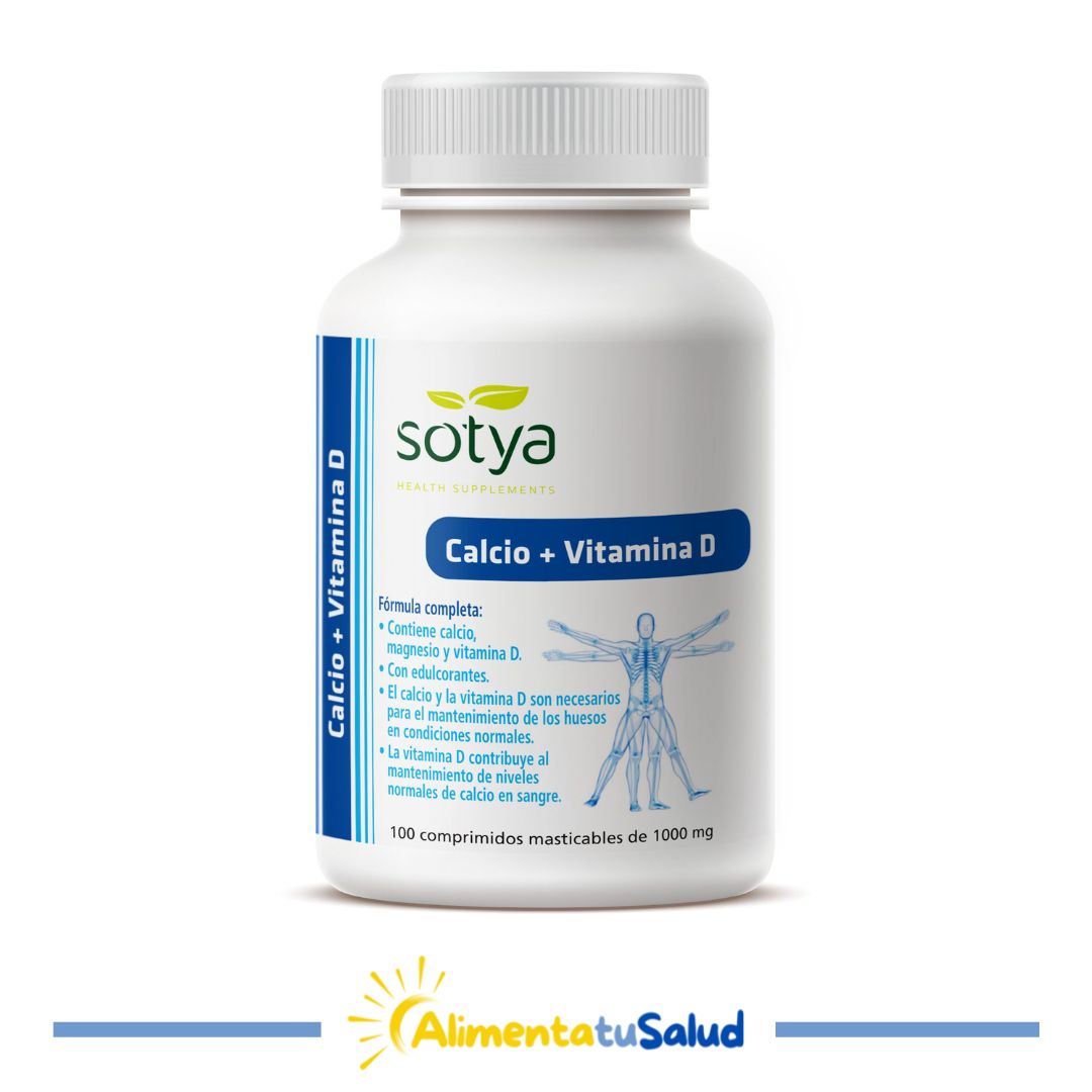 Calcio + Magnesio + Vitamina D3 - Sotya - 100 comprimidos masticables