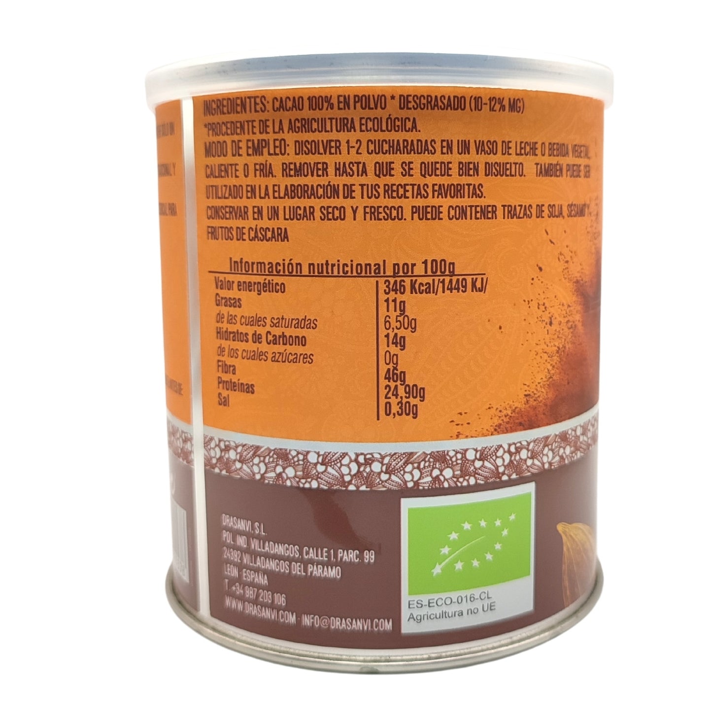 Cacao Puro Desgrasado Bio - 275 g - Ecosana
