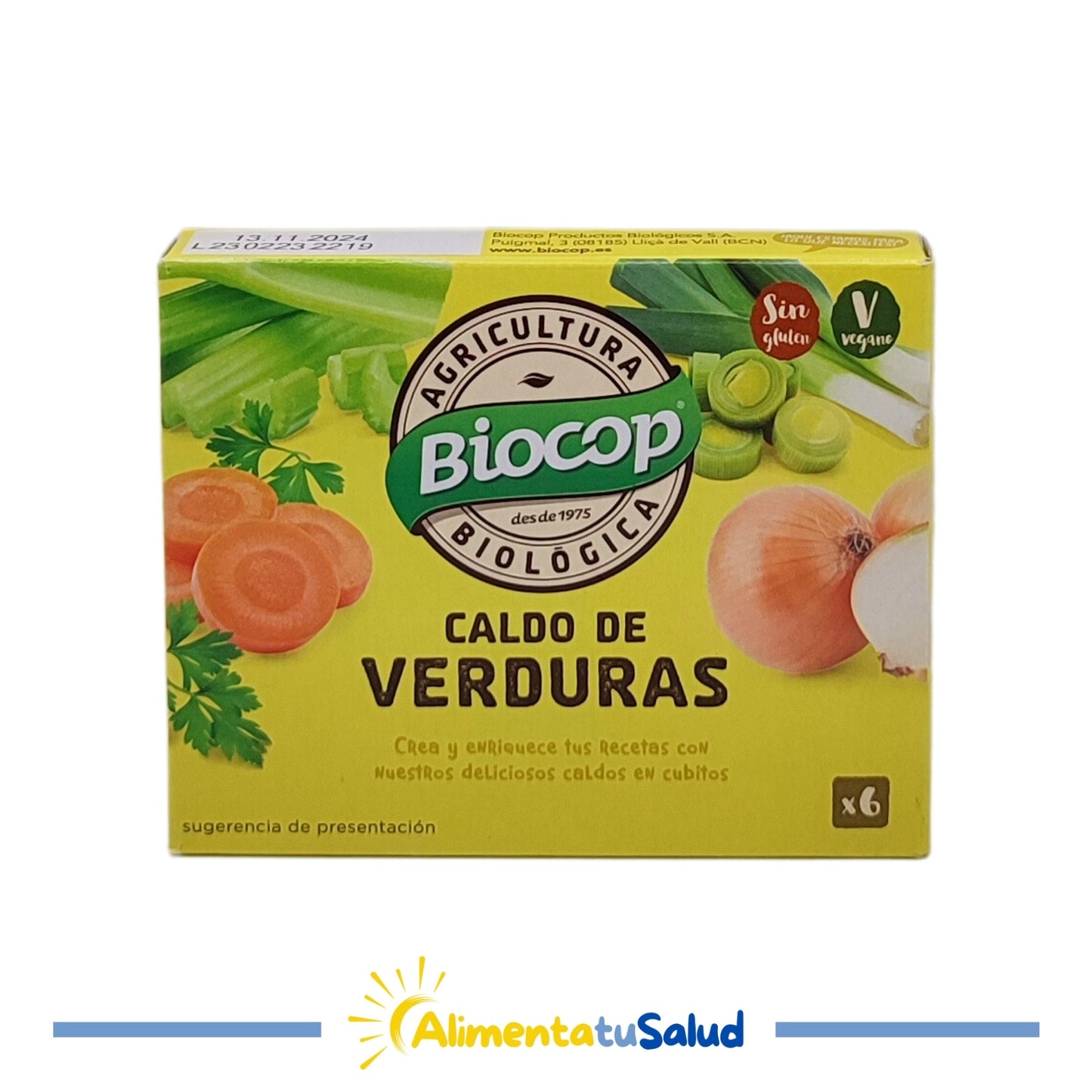 Caldo de Verduras en cubos deshidratado Eco - 6 tabletas - Biocop