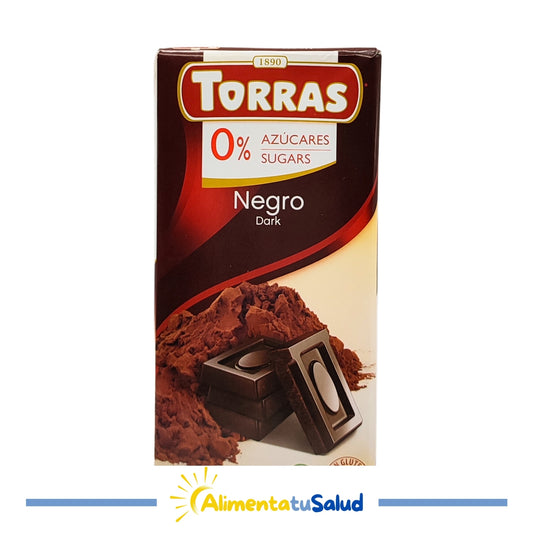 Chocolate Negro sin azúcar - 75 g - Torras