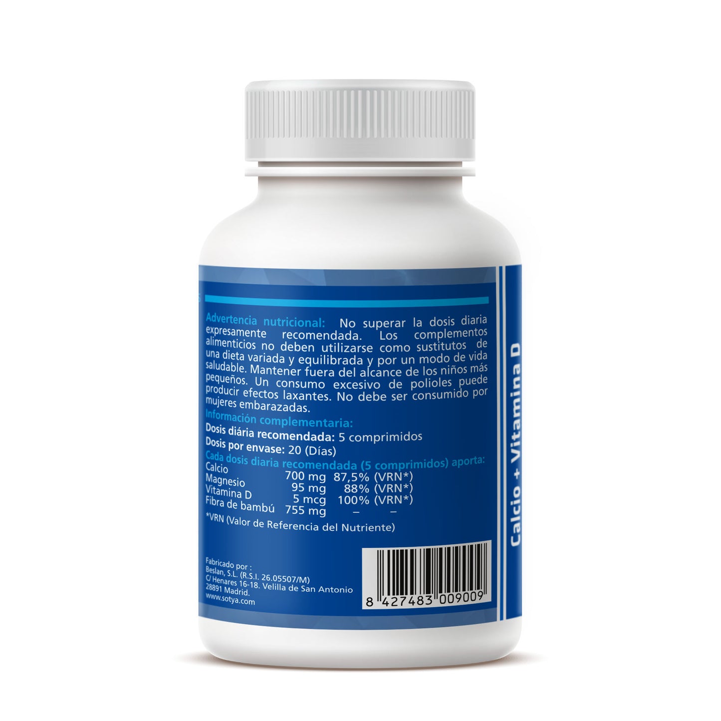 Calci + Magnesi + Vitamina D3 - Sotya - 100 comprimits masticables