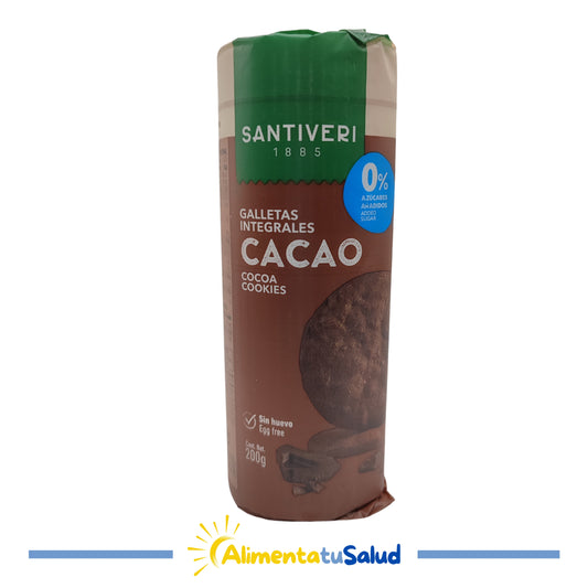 Galletas Integrales de Cacao - Sin Azúcar - 200g - Santiveri