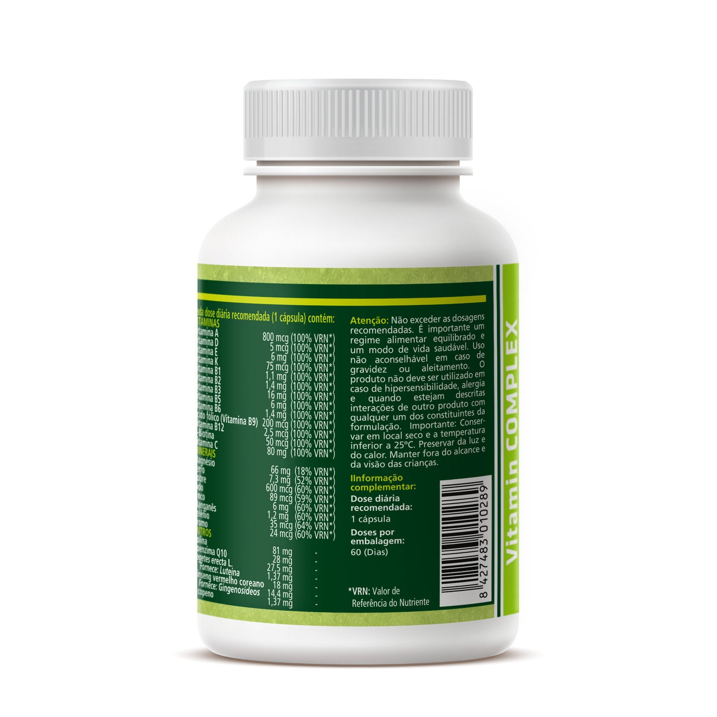 Multivitamínico con Ginseng - Vitamin Complex - 60 cápsulas - Sotya